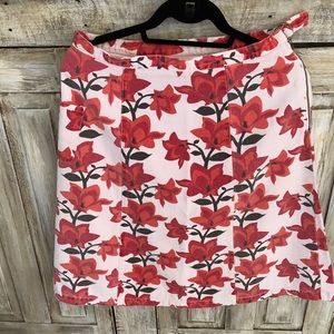 Floral printed canvas skirt